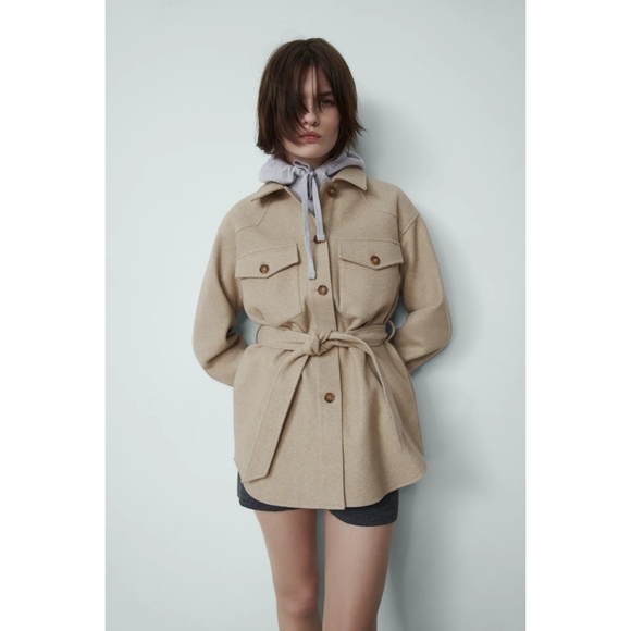 Zara belted shirt jacket - Picture 9 of 17